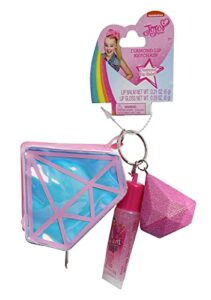 jojo siwa diamond lip keychain gloss, balm and coin purse, pink, blue, one_size