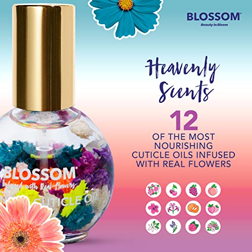 Blossom Hydrating, Moisturizing, Strengthening, Scented Cuticle Oil, Infused with Real Flowers, Made in USA, 0.42 fl. oz, Spring Bouquet