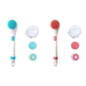 INGVY Dry Brushing Body Brush Long Handled Body Scrubber and for Cleansing Brush Waterproof for Shower (Color : Red)