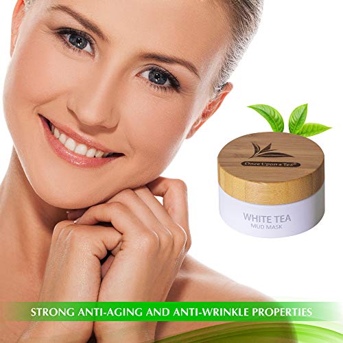 White Tea Mud Mask - 100 ml, Antioxidant Facial Treatment, Smoothes Fine Lines, Wrinkles, Deep Cleanse, Detoxifies Face, Reduce Acne, Skin Moisturizing, Removes Blackheads, Pore Minimizer, Younger Looking Skin