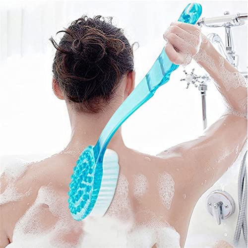 INGVY Dry Brushing Body Brush 1pc Back Body Bath Shower Cleaning Brushes Bath Brush Long Handle Exfoliating Scrub Skin Massager Exfoliation Bathroom Brush (Color : Blue)