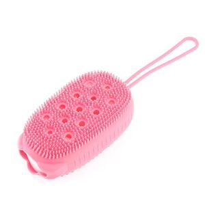 ingvy dry brushing body brush non-toxic brushes silicone body bath brush scrubber shower body shower brush baby showers washing massage brushsoft exfoliating (color : pink)