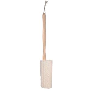 INGVY Dry Brushing Body Brush Natural Exfoliating Loofah Back Sponge Scrubber Brush with Long Wooden Handle Stick Holder Body Shower Bath Spa