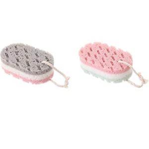 INGVY Dry Brushing Body Brush 1PC Sponge Bath Ball Shower Rub for Whole Body Exfoliation Massage Brush Scrubber Body Brush Sponge Brush Bathroom Accessories (Color : Pink)