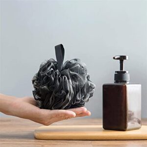 INGVY Dry Brushing Body Brush Soft Shower Mesh Foaming Sponge Exfoliating Scrubber Black Bath Bubble Ball Body Skin Cleaner Cleaning Tool Bathroom Accessories