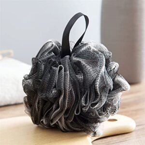 INGVY Dry Brushing Body Brush Soft Shower Mesh Foaming Sponge Exfoliating Scrubber Black Bath Bubble Ball Body Skin Cleaner Cleaning Tool Bathroom Accessories