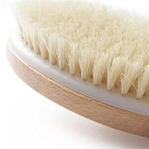 INGVY Dry Brushing Body Brush Wooden Long-Handled Bath Brush Massage Bristle Brush Rubbing Bristles Bathing Soft Brush and Back Artifact