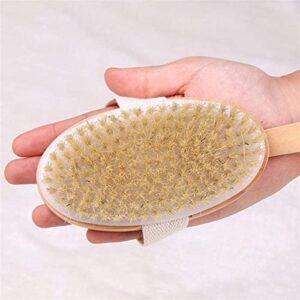 INGVY Dry Brushing Body Brush Wooden Long-Handled Bath Brush Massage Bristle Brush Rubbing Bristles Bathing Soft Brush and Back Artifact