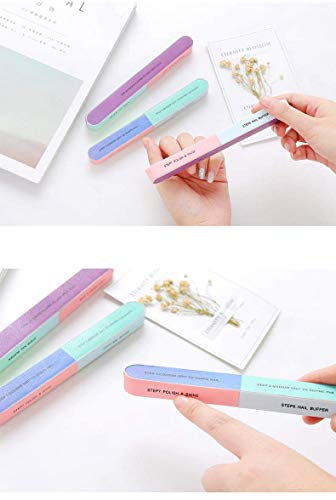 10 PCS IFUNSON Professional 7 Way Nail File and Buffers for Women Girls, Emery Boards, Manicure Tools