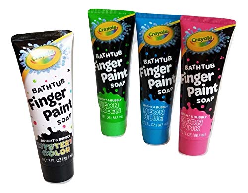 Bright & Bubbly Neon Bathtub Finger Paint Soap 4 Piece Set