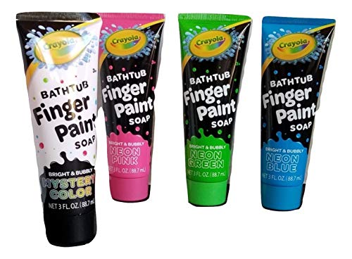 Bright & Bubbly Neon Bathtub Finger Paint Soap 4 Piece Set