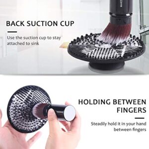 Norate Makeup Brush Cleaner, Brush Cleaning Mat Make up Brush Cleaner Pad Scrubber Tool Cosmetic Silicone Brush Cleaner with Suction Cup for Valentines Day