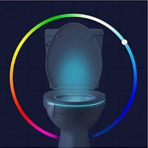 i-pure items 16-color toilet night light – motion activated detection bathroom bowl lights – funny birthday gifts idea for dad, mom, men, women & kids – christmas stocking stuffers – cool gadget