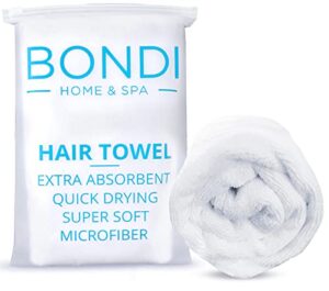 bondi home spa microfiber hair towel – extra large wet hair towel wrap (42 x 22) – anti-frizz, fast hair drying towel – perfect for long, thick or curly hair (rectangle)