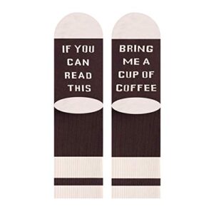 Zmart Funny Saying Socks Coffee Socks Coffee Gifts for Women Teens, Coffee Lovers Gifts for Her If You Can Read This Bring Me Coffee Coffee Stocking Stuffers