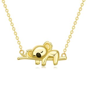 starsinsky 18k gold koala necklace – cute animal koala bear jewelry gifts for women girls animal lovers stocking stuffers-16+2inch