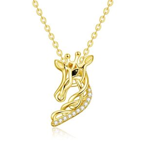 starsinsky 14k gold celtic knot giraffe necklace pendant birthday jewelry gifts for women girlfriend girls stocking stuffers–16+2inch
