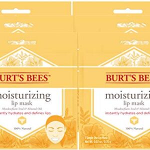 Burt's Bees Lip Masks Easter Basket Stuffers, Ultra Conditioning Lip Care Spring Gift for Women, for All Day Hydration, 100% Natural, Single Use (6 Count)