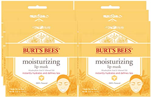 Burt's Bees Lip Masks Easter Basket Stuffers, Ultra Conditioning Lip Care Spring Gift for Women, for All Day Hydration, 100% Natural, Single Use (6 Count)