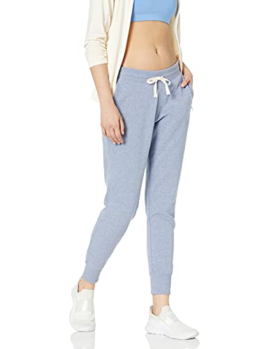 Amazon Essentials Women's French Terry Fleece Jogger Sweatpant (Available in Plus Size), Indigo Blue Heather, Medium