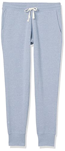 Amazon Essentials Women's French Terry Fleece Jogger Sweatpant (Available in Plus Size), Indigo Blue Heather, Medium