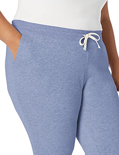 Amazon Essentials Women's French Terry Fleece Jogger Sweatpant (Available in Plus Size), Indigo Blue Heather, Medium