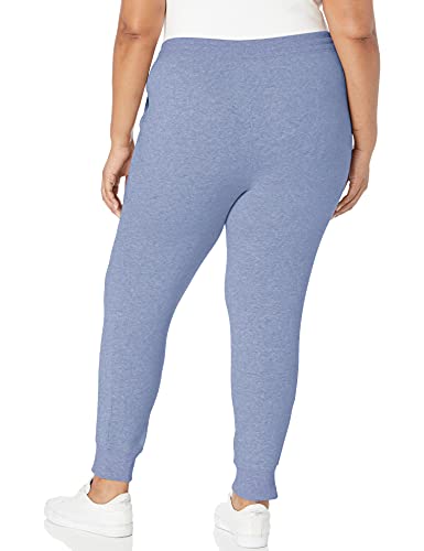 Amazon Essentials Women's French Terry Fleece Jogger Sweatpant (Available in Plus Size), Indigo Blue Heather, Medium