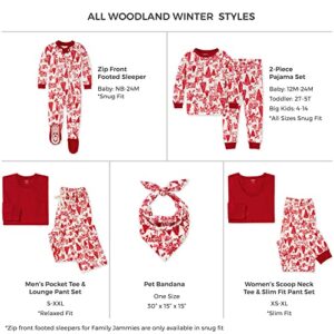 Burt's Bees Baby Baby Womens Family Jammies Matching Holiday Organic Cotton Pajamas, Woodland Winter, X-Small