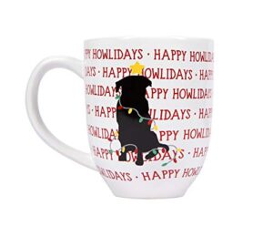 pearhead pet happy howlidays dog coffee mug, dog owner, holiday stocking stuffer
