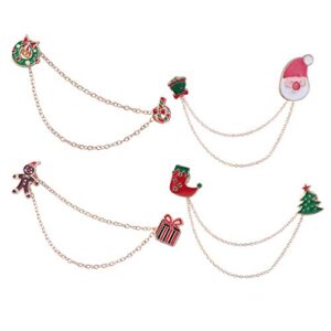 Happyyami Stocking Stuffer Treats Vintage Christmas Cardigan Clip Gingerbread Man Gift Box Decoration Sweater Collar Clip for Women Girls Stocking Stuffers