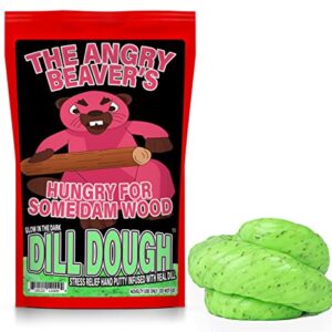 Angry Beaver Stress Relief Putty - Glow in The Dark Dill Dough - Funny Gag Gift for Women - Fun Stress Toy for Adults, Fidget Putty Stocking Stuffers, Relaxing Gift Baskets