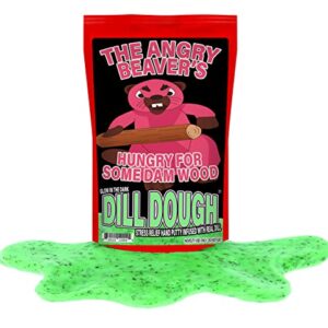 Angry Beaver Stress Relief Putty - Glow in The Dark Dill Dough - Funny Gag Gift for Women - Fun Stress Toy for Adults, Fidget Putty Stocking Stuffers, Relaxing Gift Baskets