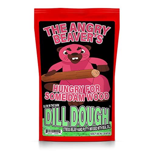 Angry Beaver Stress Relief Putty - Glow in The Dark Dill Dough - Funny Gag Gift for Women - Fun Stress Toy for Adults, Fidget Putty Stocking Stuffers, Relaxing Gift Baskets