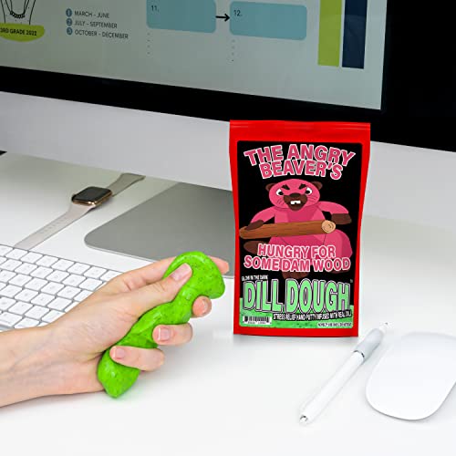 Angry Beaver Stress Relief Putty - Glow in The Dark Dill Dough - Funny Gag Gift for Women - Fun Stress Toy for Adults, Fidget Putty Stocking Stuffers, Relaxing Gift Baskets