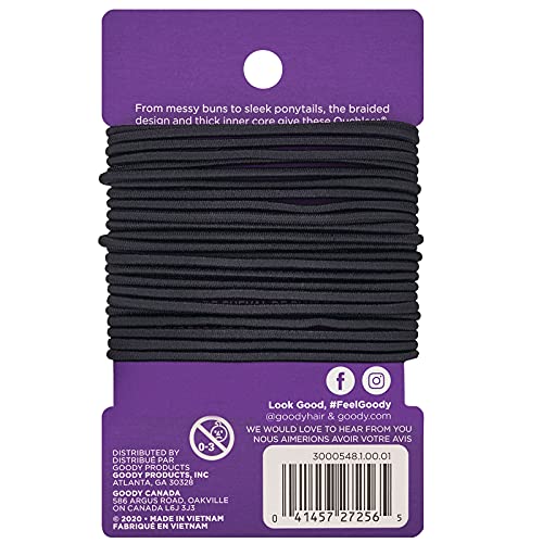 Goody Ouchless Womens Elastic Hair Tie - 29 Count, Black - 2MM for Fine to Medium Hair - Pain-Free Hair Accessories for Women Perfect for Long Lasting Braids, Ponytails and More