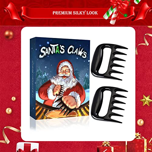 Santa BBQ Meat Claws for Shred, Handle, Cut | BSTTEK Xmas Stocking Stuffers for Men, Dad, Boss, Husband, Friend Box | Funny Barbecue Accessory for Brisket, Beef, Pork, Chicken