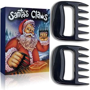 meat claws for shredding. santa’s bbq claws. funny stocking stuffers for men dads grillers, boss boyfriend christmas gift box. barbecue pulled pork shredder funny grill tool pelto kitchen gadget