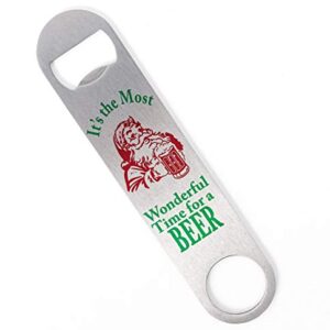 Stocking Stuffer for Men Christmas Beer Bottle Opener Santa Can Cooler Set White Elephant Gift Idea (Bottle Opener)