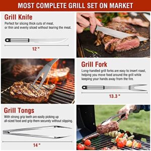 Grill Accessories, 122PCS Grilling Gifts for Men, for Fathers Day, Christmas, Husband, Boyfriend, Grill Set BBQ Tools Griddle for Outdoor Grill for Blackstone Weber Traeger Pit Boss Smoker Accessories