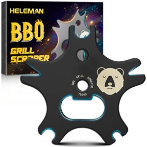 heleman bbq grill scraper gifts for men – stocking stuffers for men women grill accessories cleaner scraper cool gadget for husband dad mom cleaning tool kitchen gadgets grilling tools