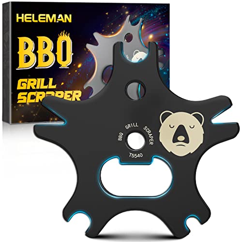 HELEMAN BBQ Grill Scraper Gifts for Men - Stocking Stuffers for Men Women Grill Accessories Cleaner Scraper Cool Gadget for Husband Dad Mom Cleaning Tool Kitchen Gadgets Grilling Tools