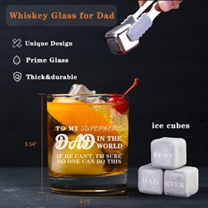 Dad Gifts from Daughter Son, Whiskey Glasses Gifts for Dad, Stocking Stuffers for Men Dad, Cool Dad Gifts for Christmas, Anniversary, Birthday, Fathers Day