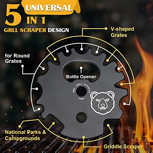 BBQ Grill Scraper Stocking Stuffers - Christmas Birthday Gifts for Men Women Dad Adults Mom Chef Kitchen Gadgets Smoker Accessories Grate Grilling Cleaning Cool Tool for Outdoor Camping Indoor Cooking