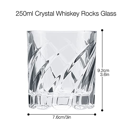 MIMITOOU Whiskey Glasses, Whiskey Stones Gift Sets for Men Sets Includes Whiskey Rocks Glasses with Reusable Stainless Steel Ice Cubes for Men/Women, Christmas Stocking Stuffers