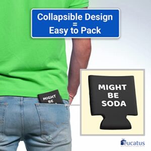 Foldable, Waterproof Soda Can Cover 3 Pack, I Identify As Soda, Shut Up Liver You're Fine, Might Be Soda. Funny Coolie Gag Gift For Men. Ideal Stocking Stuffer, White Elephant Or Party Favor