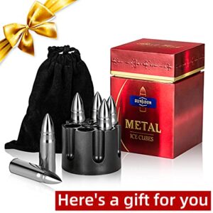 for Dad Men, Stainless Steel Whiskey Stone 6XL, Unique Christmas Birthday Stocking Stuffers Gift Ideas for Father Him, Chilling Ice Cubes Box Cool Gadgets Boyfriend Husband