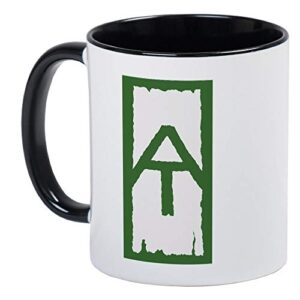 appalachian trail white blaze mug – ceramic 11oz ringer coffee/tea cup gift stocking stuffer