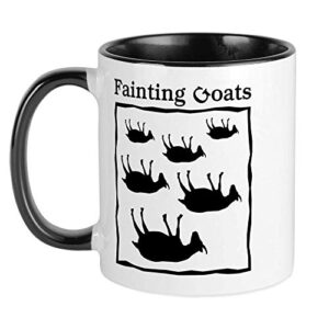 fainting goats mug ceramic 11oz ringer coffee/tea cup gift stocking stuffer