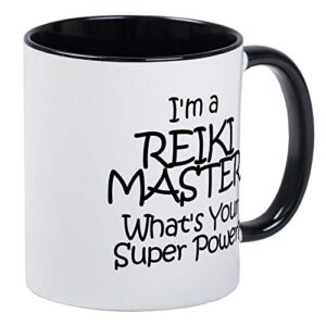 i’m a reiki master, what’s your super power? mug – ceramic 11oz ringer coffee/tea cup gift stocking stuffer