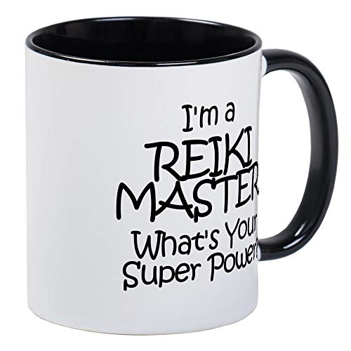 I'm A Reiki Master, What's Your Super Power? Mug - Ceramic 11oz RINGER Coffee/Tea Cup Gift Stocking Stuffer